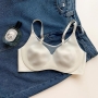 sexy slight stretch mesh rabbit ears pad thin bra_Black_White