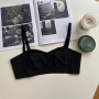 sexy slight stretch rabbit ears pad thin bra_Black