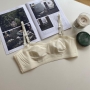 sexy slight stretch rabbit ears pad thin bra_Black_Green_Beige