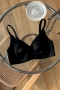 sexy slight stretch traceless detachable round pad bra_Black