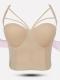 slight stretch 5 colors solid color sling underwire padded bra vest_Black_White_Pink_Red_Beige