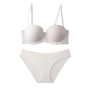 sexy slight stretch simple bra set(with underwire)_Black_White