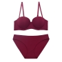 sexy slight stretch simple bra set(with underwire)_Black_White_Gray_Pink_Rose Red