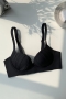 sexy slight stretch pleated soft wireless bra(abc cup universal)_Black