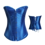 s-6xl slim plus-size non-stretch steel bone lace-up corset_Black_White_Pink_Red_Green_Blue_Sea Blue