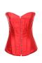 s-6xl slim plus-size non-stretch steel bone lace-up corset_Black_White_Pink_Red