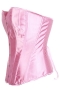 s-6xl slim plus-size non-stretch steel bone lace-up corset_Black_White_Pink