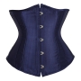 s-6xl plus-size non stretch slim satin rubber bone eyelets lace-up corset_Black_White_Gray_Pink_Red_Green_Forest Green_Blue_Dark Blue