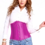 s-6xl plus-size non stretch slim satin rubber bone eyelets lace-up corset_Black_White_Gray_Pink_Red_Green_Forest Green_Blue_Dark Blue_Purple