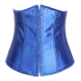 s-6xl plus-size non stretch slim satin rubber bone eyelets lace-up corset_Black_White_Gray_Pink_Red_Green_Forest Green_Blue