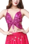 sexy sequins butterfly lace-up non-removable padded performance costume_Black_White_Pink_Light Pink_Red_Magenta