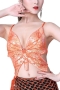 sexy sequins butterfly lace-up non-removable padded performance costume_Black_White_Pink_Light Pink_Red_Magenta_Orange