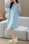 casual plus size slight stretch cotton solid color loungewear(size run small)_Pink_Watermelon Red_Yellow_Green_Sky Blue