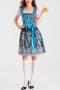 halloween plus-size embroidery apron beer national style costume(no stockings)_Pink_Blue