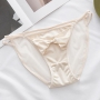 sexy stretch mesh satin bow low waist panties_Black_Light Pink_Rose Red_Haze Blue_Beige