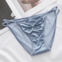 sexy stretch mesh satin bow low waist panties_Black_Light Pink_Rose Red_Haze Blue