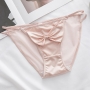 sexy stretch mesh satin bow low waist panties_Black_Light Pink