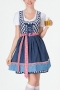 halloween plus size ethnic style maid costumes(with apron, no stockings)_Red_Blue