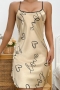 sexy non-stretch satin heart batch printing sling mini dress sleepwear_Gray_Pink_Red_Blue_Purple_Champagne