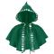 halloween non-stretch gothic printing short hooded cape costume_Black_Rose Red_Green