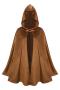 halloween non-stretch retro suede fabric hooded cape costume_Black_Blue_Brown