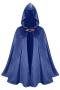 halloween non-stretch retro suede fabric hooded cape costume_Black_Blue