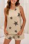 s-5xl casual plus-size slight stretch stars shorts set loungewear_Pink_Green_Haze Blue_Khaki