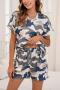 s-5xl casual plus-size slight stretch camo shorts set loungewear_Gray_Pink_Green_Dark Blue