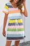 s-5xl casual plus-size slight stretch stripe lae-up loungewear_Gray_Dark Green
