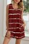 s-5xl casual slight stretch stripe shorts set loungewear_Black_White_Rose Red