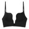 sexy slight stretch soft steel ring bra_Black