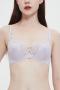 sexy slight stretch lace hollow thin soft steel ring bra_Black_White_Light Purple