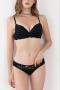 sexy slight stretch lace bra set_Black
