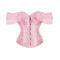 sexy plus-size slight stretch lace corsets_Black_White_Pink