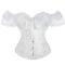 sexy plus-size slight stretch lace corsets_Black_White