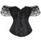 sexy plus-size slight stretch lace corsets_Black