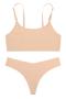 sexy slight stretch solid color sling two-piece set#2_Black_White_Pink_Beige