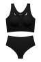 high stretch traceless removable chest pad breathable bra set_Black