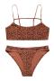 sexy slight stretch leopard printing hollow two-piece set_Beige_Khaki _Brown_Reddish Brown