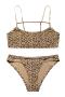 sexy slight stretch leopard printing hollow two-piece set_Beige_Khaki