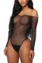 sexy high stretch fishnet rhinestone teddy collection(no thong)_Black