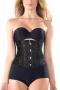 xs-3xl plus-size jacquard with steel bone short corset_Black