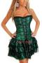 plus-size retro lace with boned eyelet lace-up corset_Black_Red_Green
