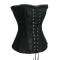 plus-size retro lace with boned eyelet lace-up corset_Black