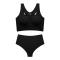 sexy stretch sports traceless ice silk removable pad bra set_Black