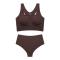 sexy stretch traceless ice silk gather together removable chest pad bra set_Black_Beige_Khaki _Brown_Reddish Brown