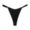 sexy stretch exquisite low-waisted heart shape ring seamless ice silk thong_Black