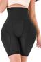 s-6xl sexy plus-size stretch high waist fake butt shaping shorts_Black