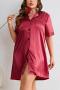 xl-5xl plus size non-stretch satin simple sleepwear_Black_Red