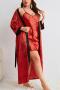 sexy xl-5xl plus size non-stretch satin letter heart shape sleepwear_Gray_Red